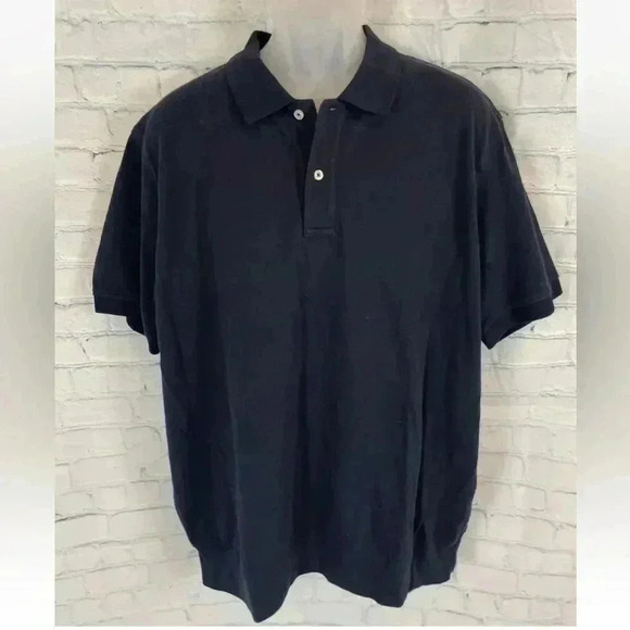 Lands' End Men's Classic Fit Polo Shirt Short Sleeve Navy Blue Size XL old money - Picture 1 of 14